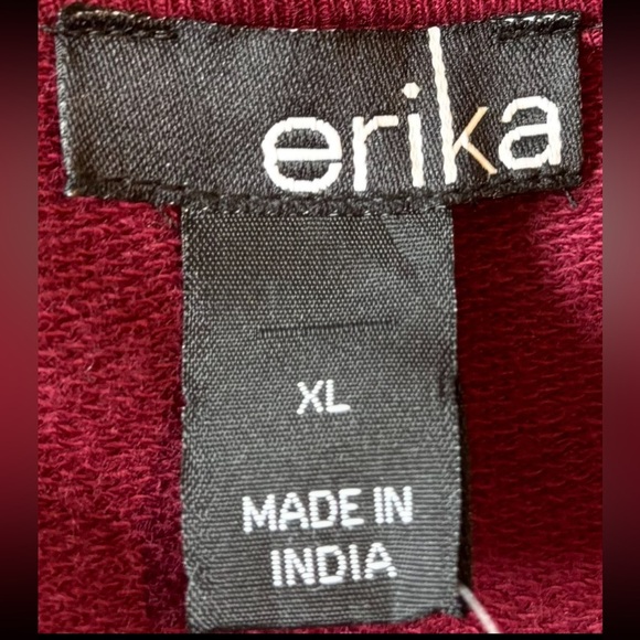 NWT Erika Women's Burgundy Button-Accent Blouse - Picture 3 of 9